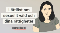 Affisch med texten Lättläst om sexuellt våld och dina rättigheter.