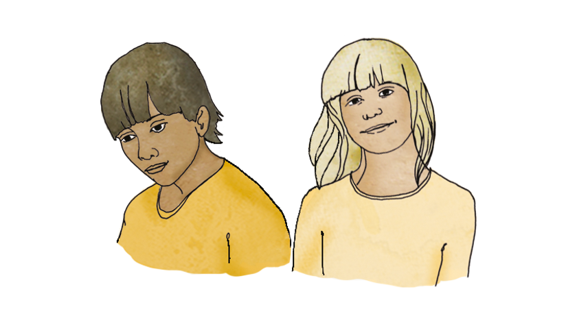 Illustration av två barn