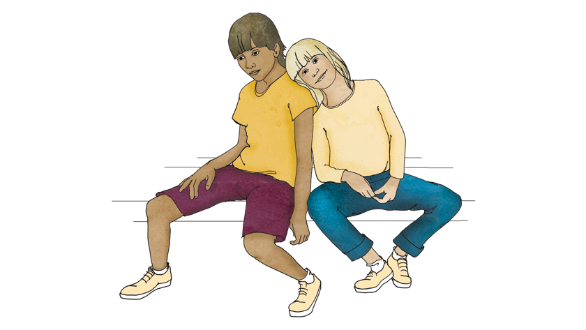Illustration av två barn